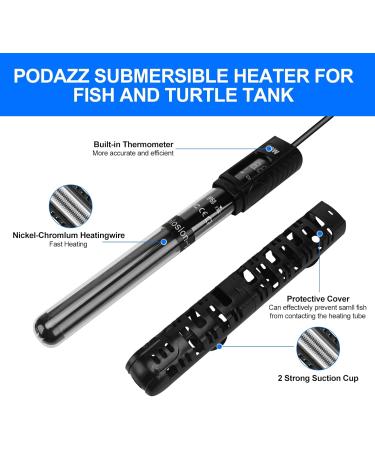 Podazz Aquarium Heater 100W - Immersion Heating for Fish & Turtles Quartz Glass Adjustable Temperature Controller - Buy Online on SooperMarket.com