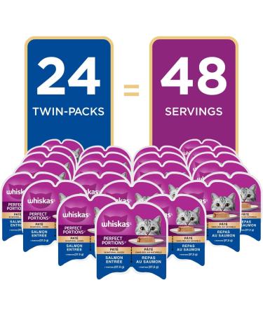 WHISKAS Perfect Portions Wet Cat Food Pat - Salmon - 75g (24 Pack) Pat Salmon 75 g (Pack of 24) - Buy Online on SooperMarket.com