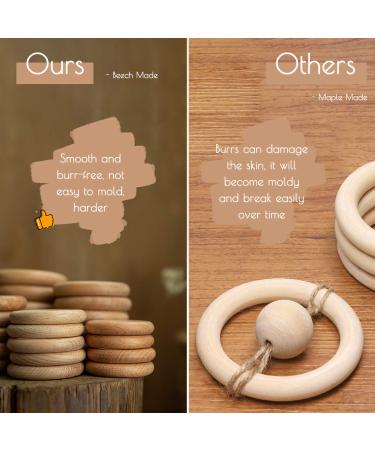 Bopoobo 60mm Unfinished Wooden Rings - Natural Beech Craft Rings for DIY Baby Teething Toys & Accessories (10 pcs) - Buy Online on SooperMarket.com