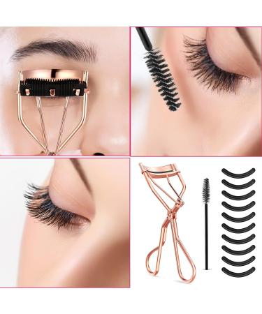 WLLHYF Eyelash Curler Kit with Silicone Refill Pads - Metal Eyelash Separator and Mascara Brush - Universal Lash Curler for Women and Girls - Buy Online on SooperMarket.com