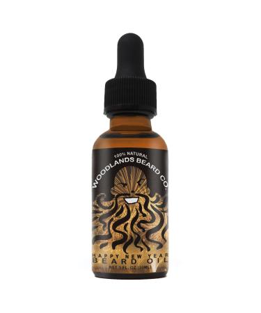 Happy New Year Beard Oil Scented with Patchouli Vanilla Sweet Orange and Frankincense (1 oz.) No Glitter 1 Fl Oz (Pack of 1)