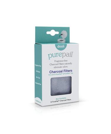 PurePail Charcoal Filters - 3 Count | Odor Elimination, Fragrance Free | Non-Toxic | Fits PurePail Classic & Go | 3 Month Supply - Buy Online on SooperMarket.com