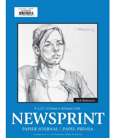 Jack Richeson 18-Inch-by-24-Inch Newsprint Paper Pad, 50-Sheet Rough