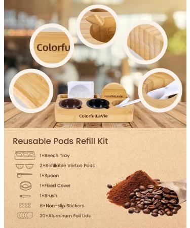 Reusable Capsules for Nespresso VertuoLine Refill Vertuoline Pod Fits for Nespresso Vertuo with 20 Pcs Disposable Aluminum Foils Reusable Coffee Filters (1 Set+20pcs Lids) (1 Set+20pcs Lids) - Buy Online on SooperMarket.com