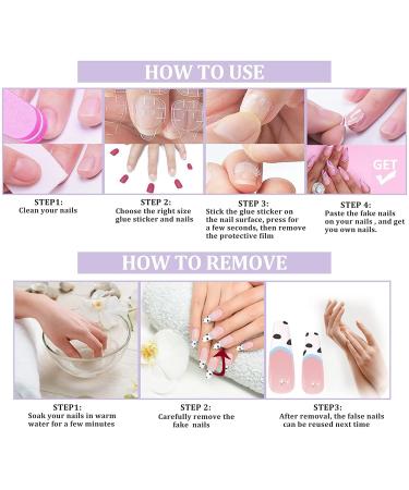 Long Coffin Press on Nails 3 Pack (72 PCS) with Glue Sticker and File - Full Cover Fake Nails for Women, Girls, Teens - Purple Pink Blue Ballet False Nails - Buy Online on SooperMarket.com