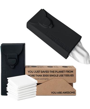 LastTissue Tissue Box - Environmentally friendly reusable organic cotton tissues (black)
