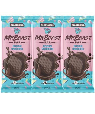 Chocolates Bundle With Feastables Original Chocolate Bar 60g (3 Pack)