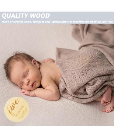 NPQ 12 Pcs Baby Monthly Milestone Cards - Wooden Baby Announcement Signs for New Parents | Baby First Year Growth Photo Props - Newborn Photography Gift Set - Buy Online on SooperMarket.com