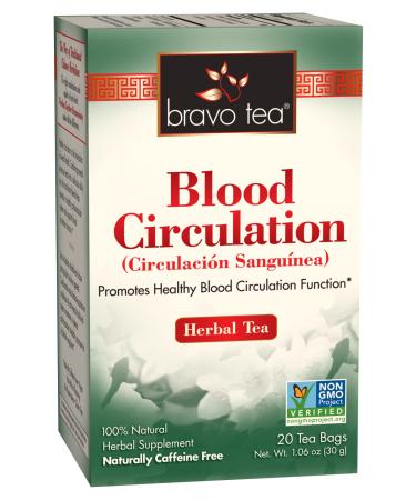 BRAVO TEAS&HERBS Blood Circulation Herbal Tea, Caffeine Free, 20 Count