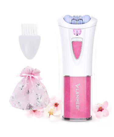 Lanmeri Smooth Glide Epilator for Women Face - Body and Facial Hair Removal Device - Electric Tweezers with LED - Hair Remover for Arms, Legs, Underarms, Bikini Area, and Face, Pink