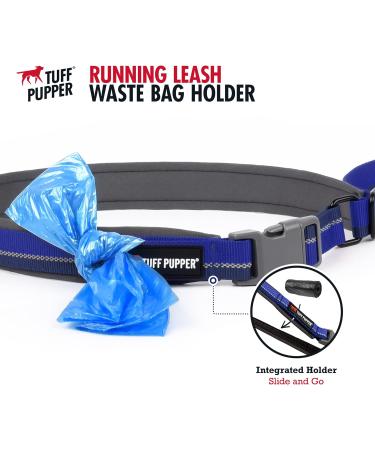 Tuff Pupper Hands Free Dog Leash | Adjustable Length for Running, Jogging, Walking | Padded Waist Belt | Strong Nylon with Reflective Strips - Blazing Blue - Buy Online on SooperMarket.com