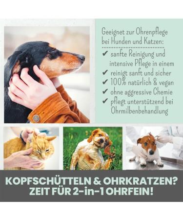 NOMS 2-in-1 Ear Cleaner for Dogs & Cats | Jojoba Oil & Bamboo Pads | Ear Drops for Inflammation Itching & Mites | 75ml - Buy Online on SooperMarket.com