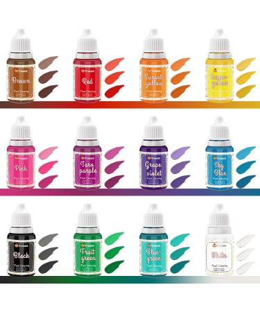 12 Colors x 10ml Food Coloring Set for Baking & Cake Decorating - Food Grade Dye for Fondant, Slime Making, DIY Supplies - 0.35 Fl. oz/Bottles - Buy Online on SooperMarket.com