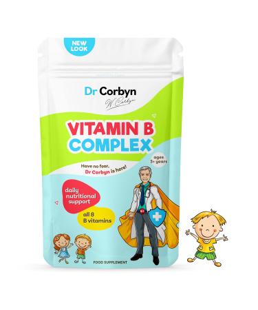 Dr Corbyn Kids' Vitamin B Complex - 360 Tablets | All 8 B Vitamins | Vitamins B1 B2 B3 B5 B6 B12 Biotin & Folic Acid | Immunity Growth Development | Fuss Free & Kid-Friendly Tablets 360 count (Pack of 1)