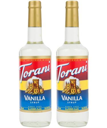 Torani Vanilla Flavour Syrup 750ml bottle 2 Pack Transparent Syrup Vanilla 750 ml (Pack of 2)