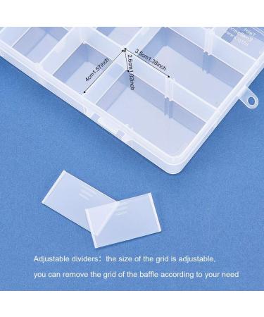 Benecreat 4 Pack Large Transparent Plastic Storage Box with Adjustable Dividers - 18 Grids for Jewelry Beads, Tools, and Craft Accessories - 9.4x5.7x1.18 Inch - Buy Online on SooperMarket.com