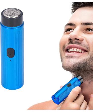 Portable Mini Electric Shaver for Men - Rechargeable Quiet Self-Sharpening | Ideal for Travel & Home Use (Blue - Buy Online on SooperMarket.com