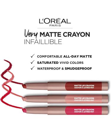 L'Oreal Paris Infallible Very Matte Lip Crayon Lipstick Smudge Proof Nude Lipstick 104 Tres Sweet 1 kg 104 Tres Sweet 1 count (Pack of 1) - Buy Online on SooperMarket.com