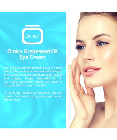 Omic Under Eye Cream - 0.5 fl oz / 15ml - For Puffiness and Bags Under Eyes Anti-aging Eye Cream with Jojoba Oil and Grapeseed Oil Vegan Cruelty Free Paraben Free Made in USA - Buy Online on SooperMarket.com