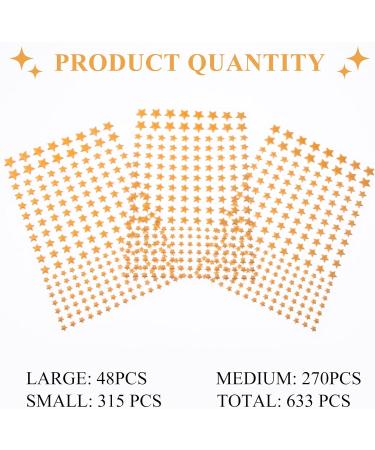 Glow in The Dark Stars Decals 633 Pcs | Luminous Dot 3D Starry Stickers for Ceiling or Wall | Kids Bedroom Decor in Orange - Buy Online on SooperMarket.com