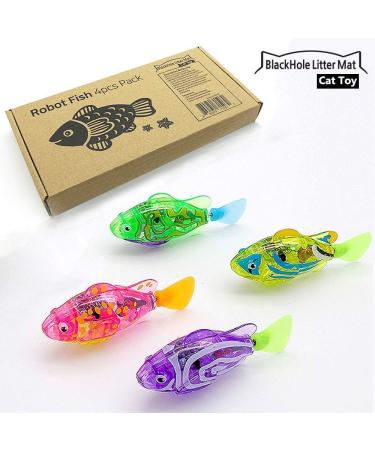 Interactive Swimming Robot Fish Toy for Cat with LED Light (4 pcs) BlackHole Litter Mat Cat & Dog Toy to Stimulate Your Cat's Hunter Instincts - Buy Online on SooperMarket.com
