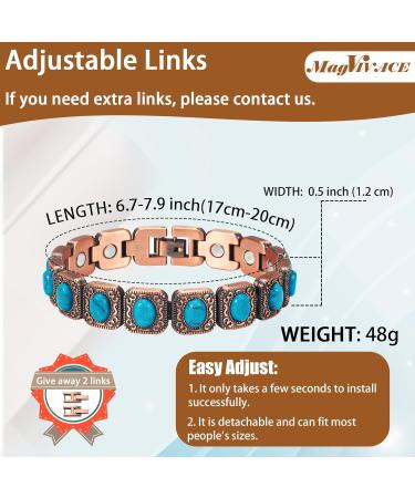 EnerCoppeX Copper Magnetic Bracelet for Women - Turquoise Jewelry with 3500 Gauss Magnet (COB-0171) - Buy Online on SooperMarket.com