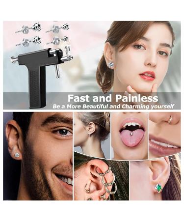 Stainless Steel Ear Piercing Gun Kit with Iodophor Swab - Salon Quality Piercing Tool Set for Nose, Navel, and Ears - Buy Online on SooperMarket.com