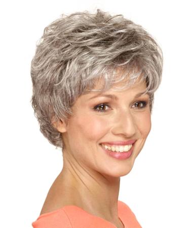 Wig Iris made of high-quality synthetic hair hardly distinguishable from real hair in medium brown/copper maroon streaked