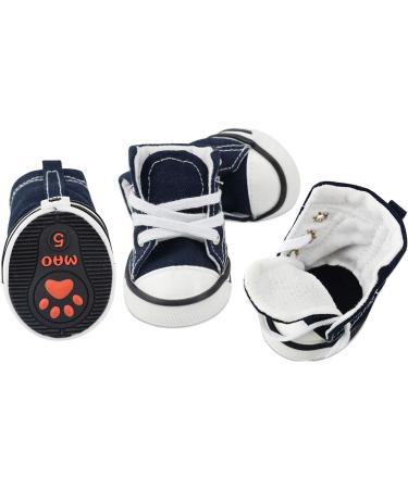 abcGoodefg Pet Dog Shoes | Puppy Canvas Sport Sneaker Boots | Outdoor Nonslip Causal Rubber Sole Shoes for Small Dog - Dark Blue - Buy Online on SooperMarket.com