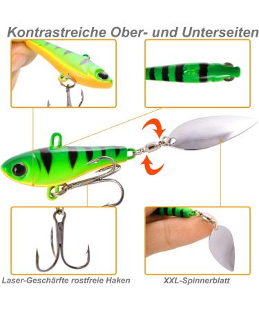 Njord Kalastus Jig Spinner Set 2023 - 5-Piece 20g UV-Active Lead Head for Perch Pike Zander & D bel | Colorful Trigger Hook | International Shipping - Buy Online on SooperMarket.com