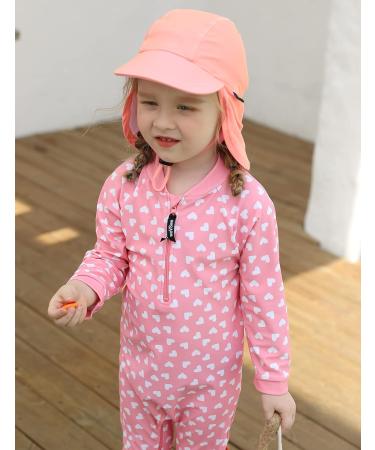weVSwe Baby Toddler Sun Hat UPF 50+ Swim Cap with Neck Flap and Adjustable Straps - Orange (12-24 Months) - Buy Online on SooperMarket.com