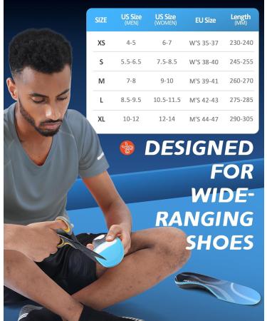 TMANI Arch Support Insoles for Plantar Fasciitis - Orthotic Shoe Inserts for Flat Feet - Heavy Duty Boot Insoles for Men & Women - Size 9-10 (27.5-28.5CM) - Buy Online on SooperMarket.com