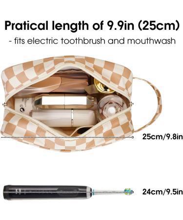 Travel Toiletry Wash Bag - Dopp Kit Shaving Bag for Men and Women - Toiletries Accessories - Light Brown - Buy Online on SooperMarket.com
