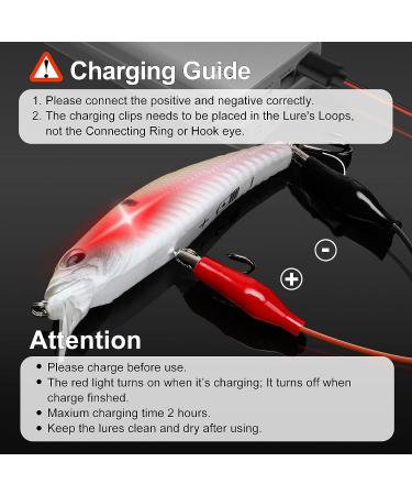 TRUSCEND Electric Twitching Jerkbait - USB Rechargeable LED Lighted Wobbler for Night Fishing - Long Casting Bass Lures for Freshwater & Saltwater - Green 0.65oz - Buy Online on SooperMarket.com