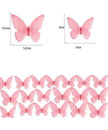 48 Edible Pink Butterflies - Alegre Butterflies TorteDeco | Cake & Cupcake Toppers for Weddings & Baby Showers - Buy Online on SooperMarket.com