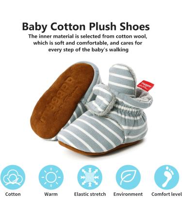 TMEOG Baby Booties Slippers - Infant Winter Boots for Boys & Girls 6-12 Months - Light Green Striped - Buy Online on SooperMarket.com