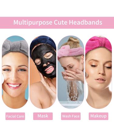 Ondder 8 Pack Spa Headbands for Women - Facial Bowknot Headbands for Skincare, Makeup, and Shower - Fluffy Hair Bands for Girls - Buy Online on SooperMarket.com