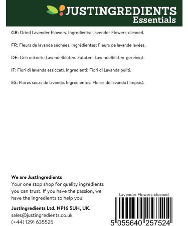 JustIngredients Essentials Lavender Flowers Cleaned 250 g - Buy Online on SooperMarket.com