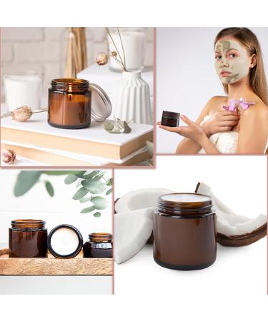 Tokincen 12-Pack Amber Glass Cream Cans - 15ml & 20ml Refillable Containers with Lids | Brown Glass Storage - Buy Online on SooperMarket.com