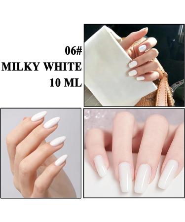 TBeautfave Milky White Nail Polish White Nail Polish Quick Dry Long Lasting White Nail Varnish - Water Based No Need Cure Nail Gel Polish Non-Toxic Breathable Nail Polish Home Nail Art 06 - Buy Online on SooperMarket.com