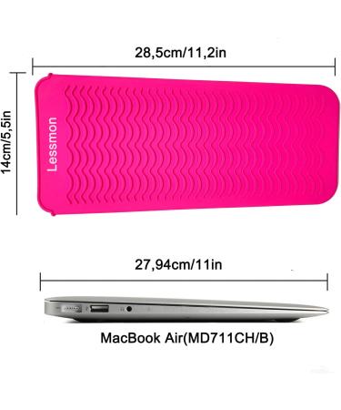 Heat-Resistant Silicone Mat Bag for Hot Hair Tools | Curly Bars & Straighteners | Pink 28.5cm x 14cm - Buy Online on SooperMarket.com