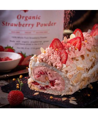 Organic Freeze Dried Strawberry Powder (4 oz) - Vegan Superfood for Baking, Smoothies, and Keto/Paleo Diets - Buy Online on SooperMarket.com