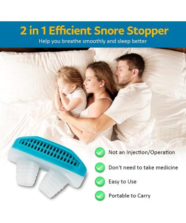 2-in-1 Blue Snoring Stopper: Anti Snoring Nose Clip & Air Purifier | Stop Snoring, Improve Sleep Quality | Men & Women - Buy Online on SooperMarket.com