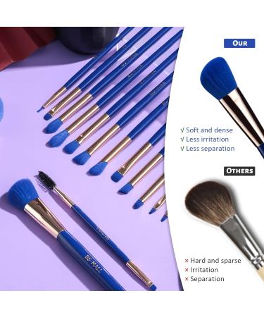 BS-MALL 18 Pcs Makeup Brushes Set with Case - Premium Synthetic Brushes for Foundation, Powder, Concealers, Eye Shadows - Dark Blue - Buy Online on SooperMarket.com