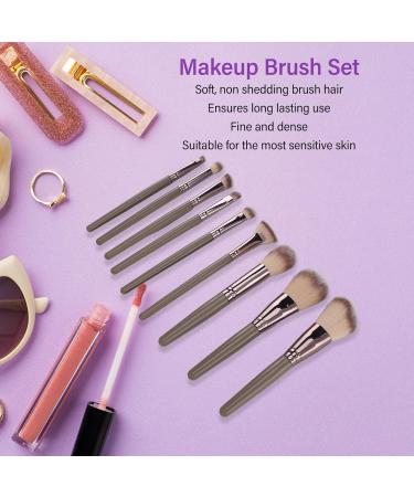 Synthetic Makeup Brushes 9 Piece Brush Set Foundation Powder Concealers Eyeshadow Brushes Mini with Storage Box for Travel - Buy Online on SooperMarket.com