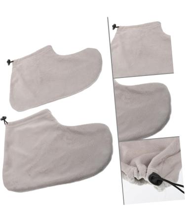 Beavorty Warm Foot Covers for Growth Therapy - Paraffin Bath Care 2 Pairs of Cotton Spa Shoes Gray 28x20cm - Foot Protection & Comfort - Buy Online on SooperMarket.com
