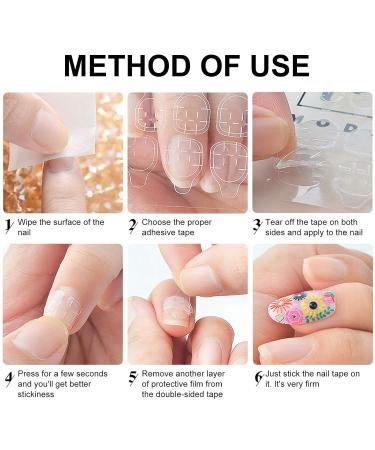 50 Sheet Waterproof Double Sided Fake Nail Adhesive Tabs Transparent Gel Nail Tape Self Adhesive Perfect for Professional and Family Use with 12 Different Sizes - Buy Online on SooperMarket.com