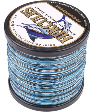 HERCULES Super Cast 8 Strands Braided Fishing Line | Salt-Water, 10-300LB Test | 109-1094 Yards | Hi-Grade Performance | Blue Camo, 30LB-0.28MM - Buy Online on SooperMarket.com