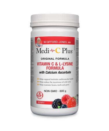 Preferred Nutrition Medi C Plus Lysine Berry with Calcium Powder Vitamin C & L - Lysine Formula - 600g