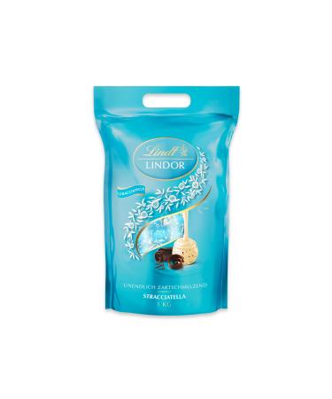 Lindt Lindor chocolate balls Stracciatella |1 kg bag resealable |approx. 80 white chocolate with cocoa chips |Large pack chocolate gift chocolate gift Stracciatella 1 kg